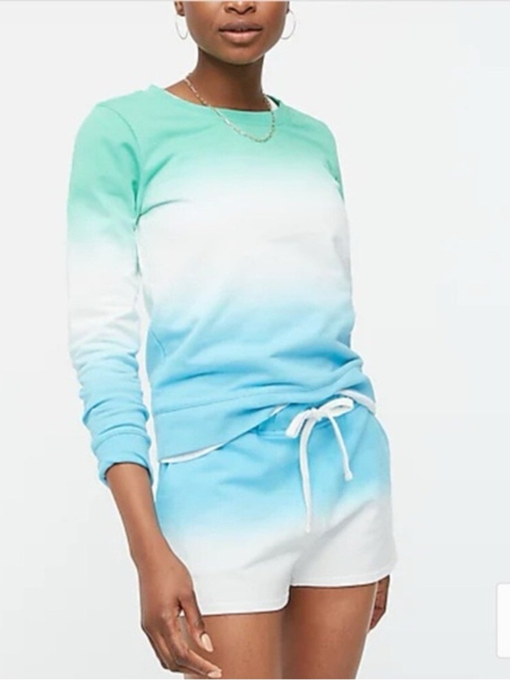 NEW J.Crew Factory Dip Dye Ombre Shorts Blue White XXS - Picture 2 of 8